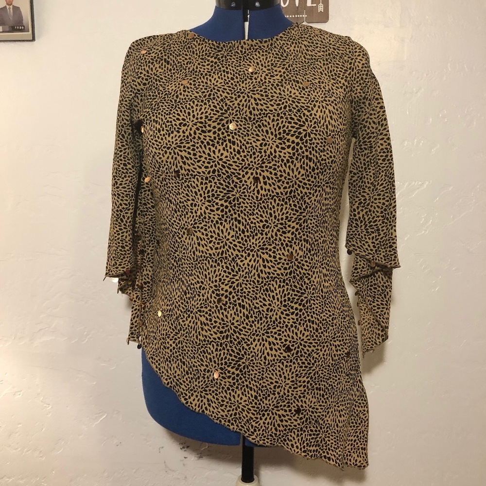 New Identity animal print blouse, size large